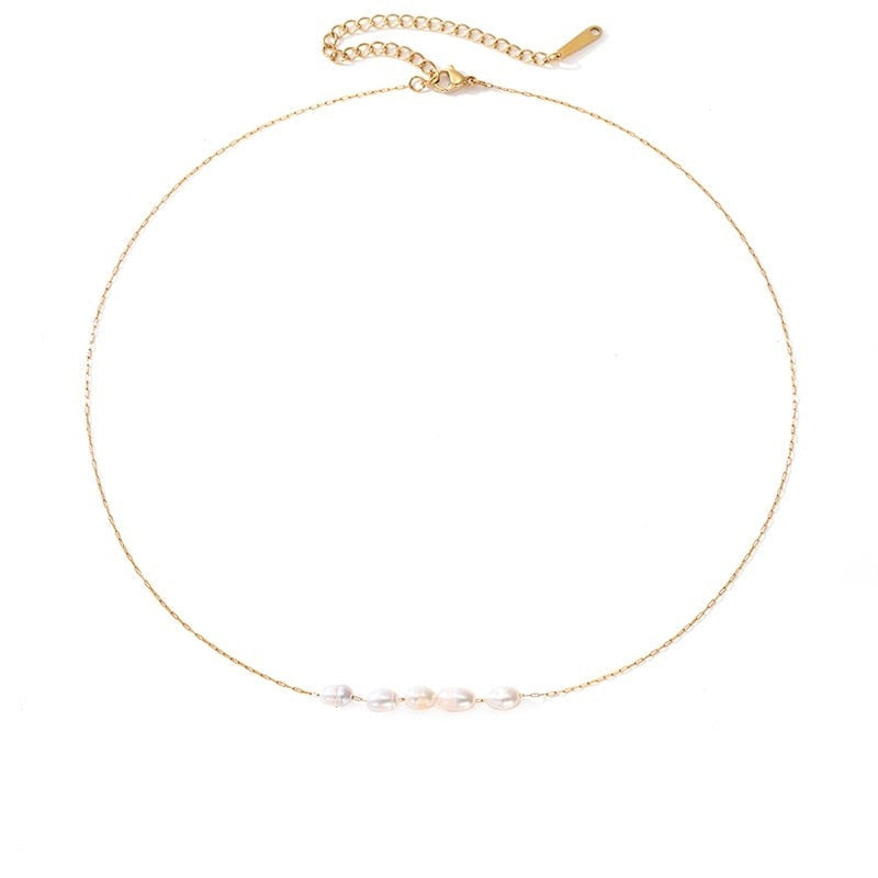 PURE PEARL FIVE PEARLS NECKLACE