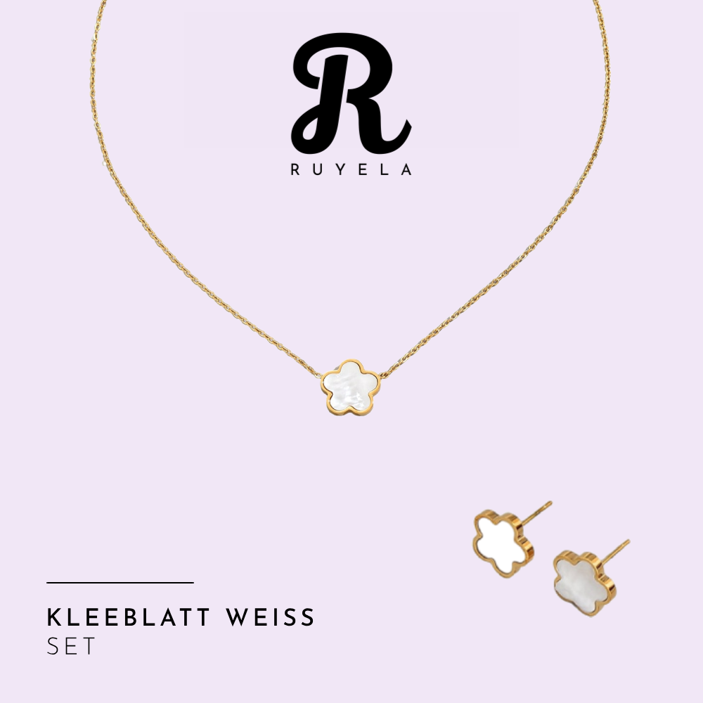 Kleeblatt Weiß Set