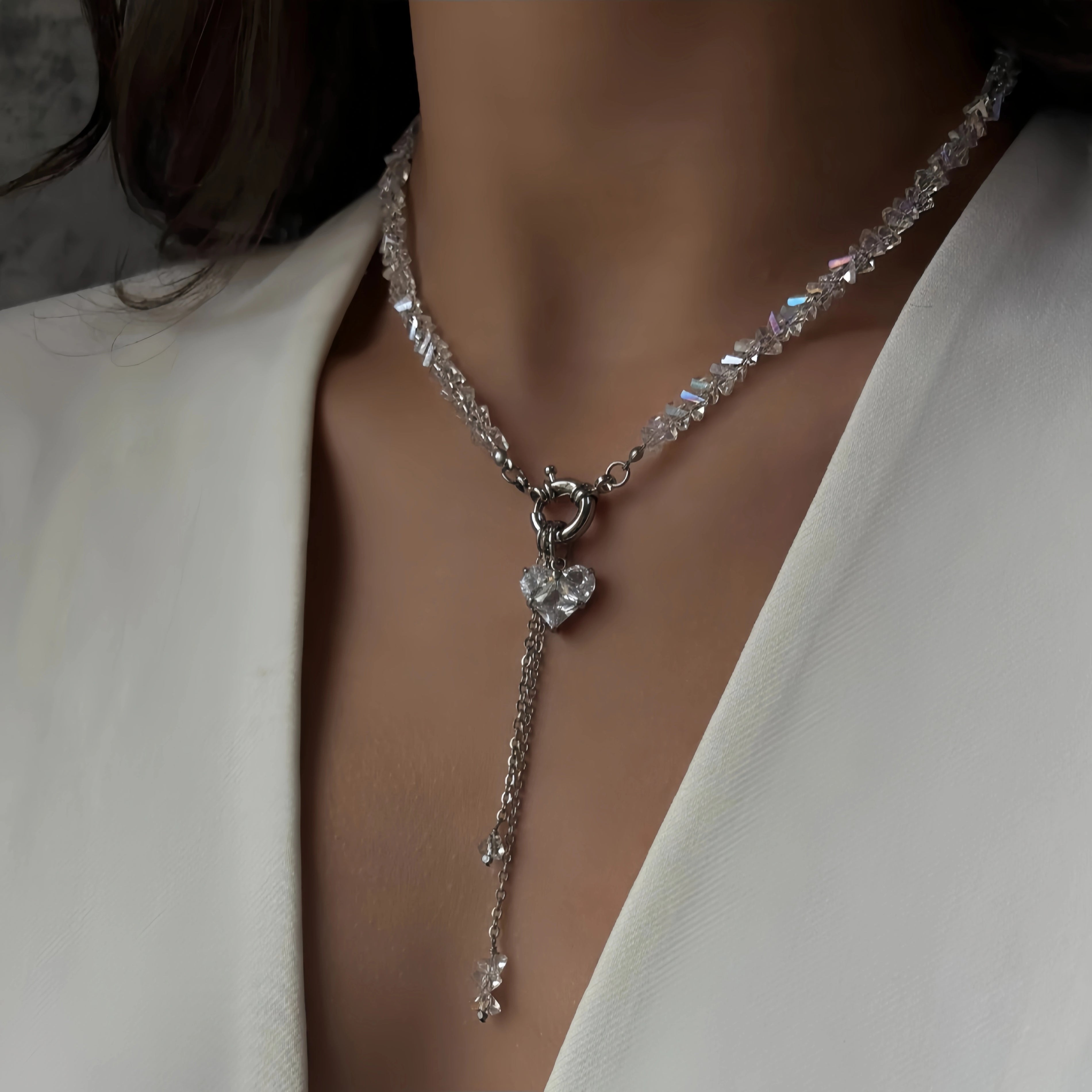 Kristall-Love Charm Kette