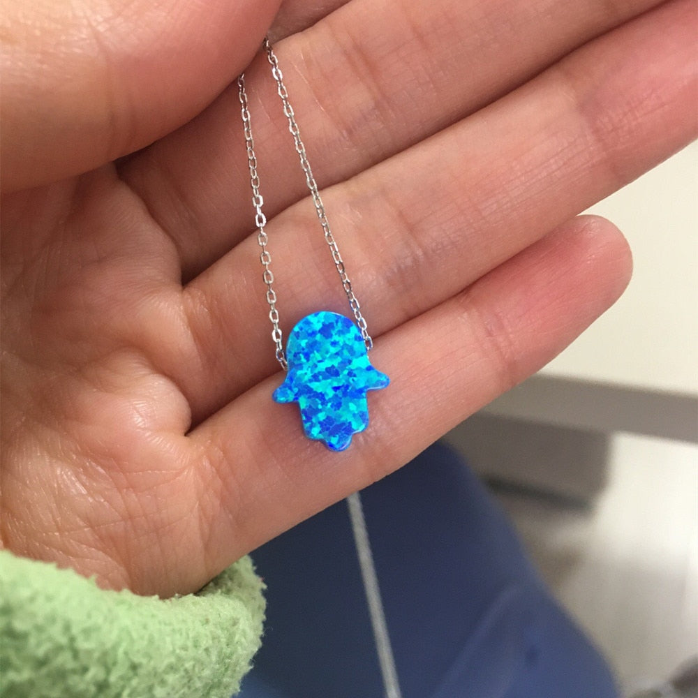Fatimas Hand Blau Kette