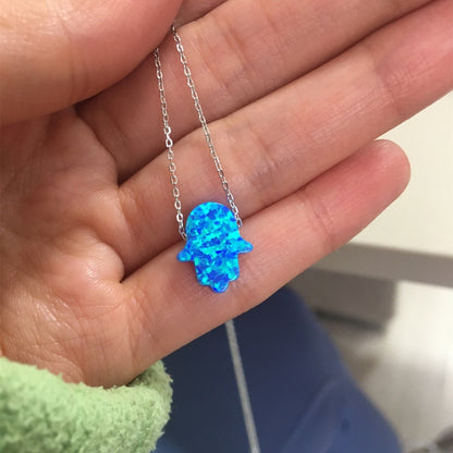 Fatimas Hand Blau Kette