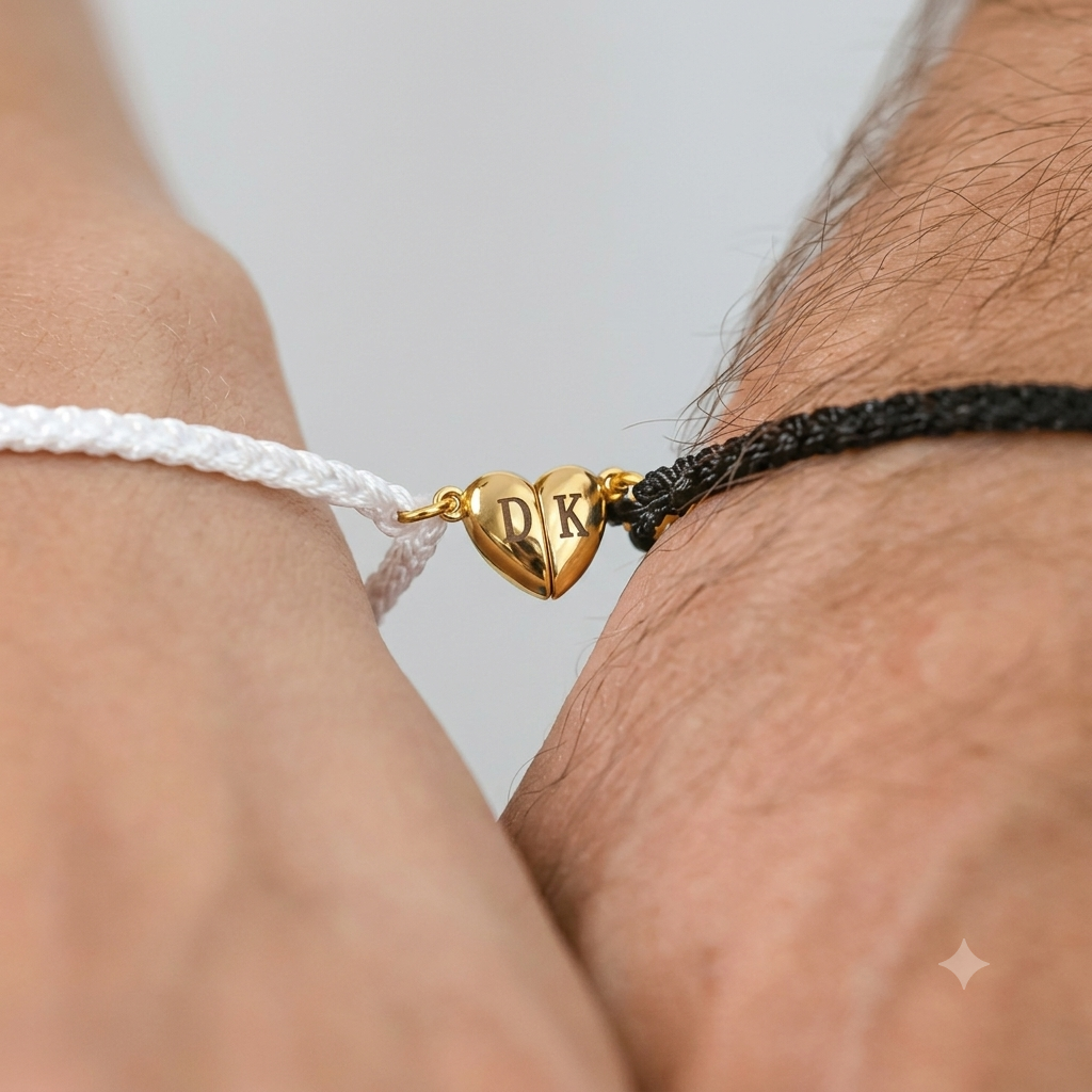 Partnerarmbänder Stoff mit Magneten