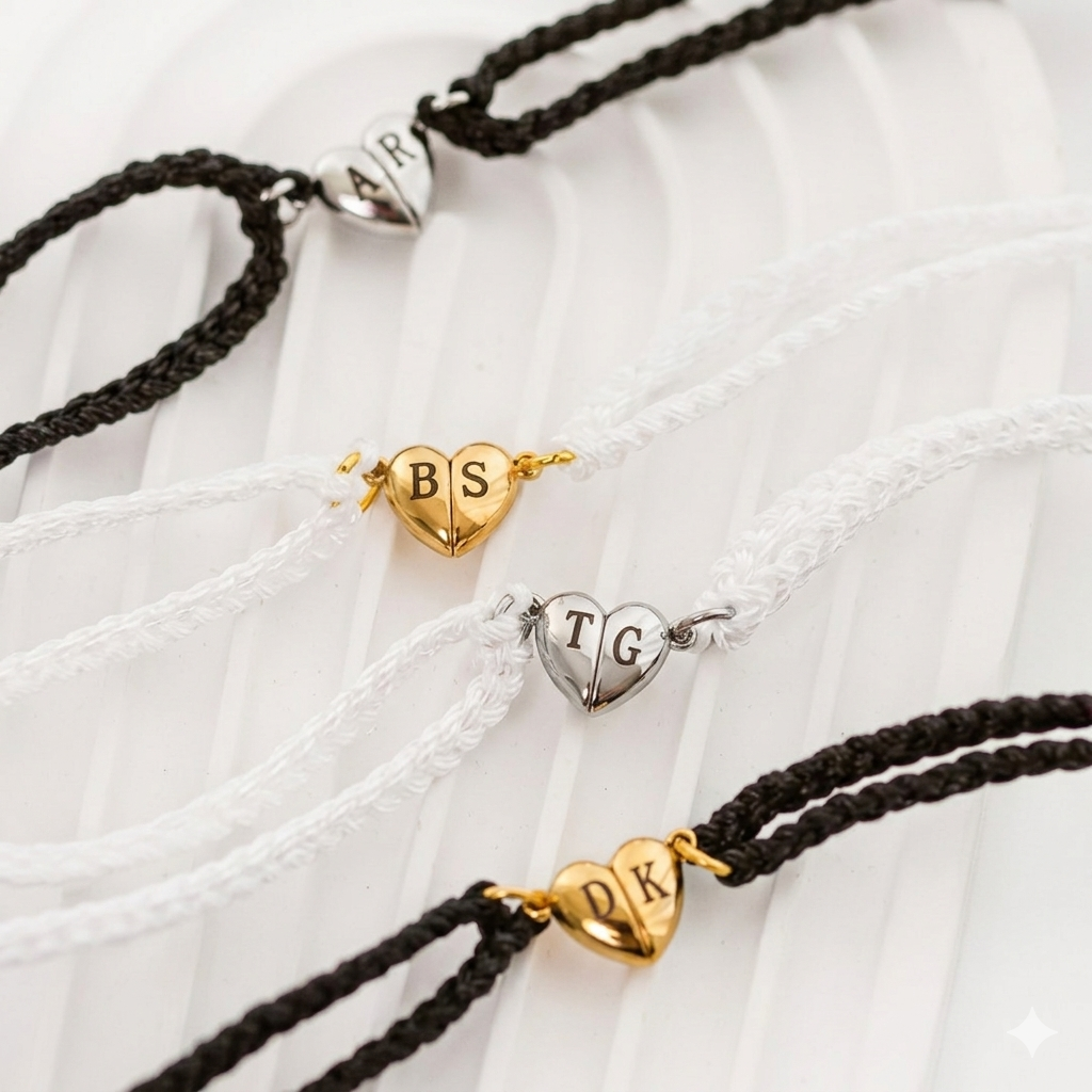 Partnerarmbänder Stoff mit Magneten