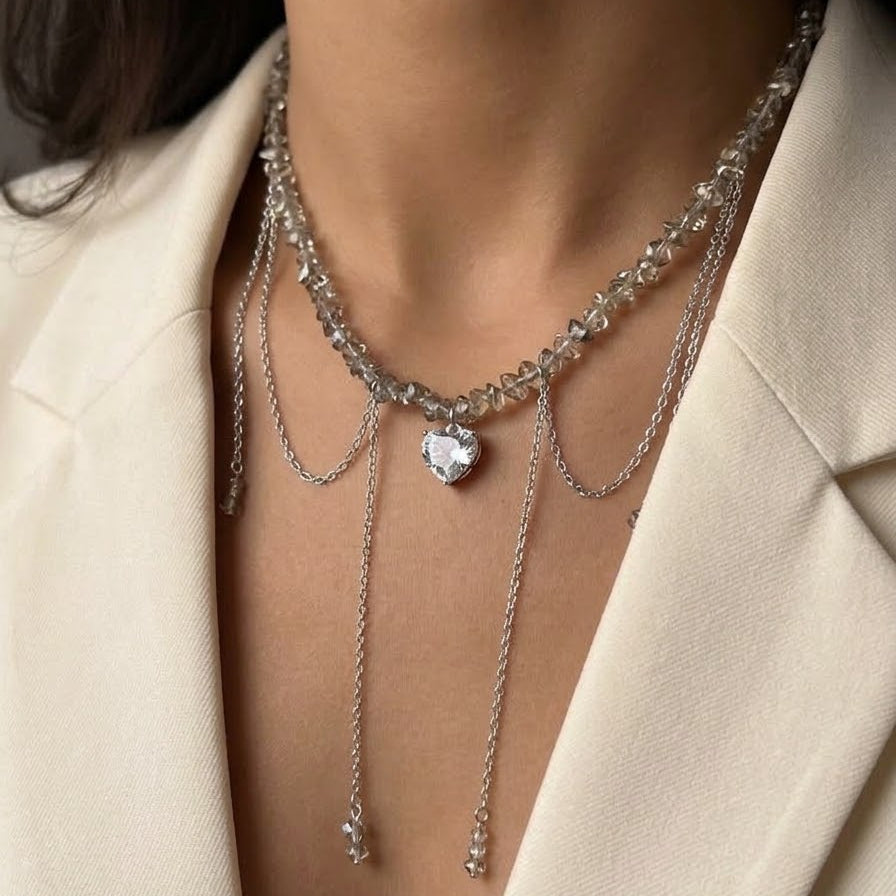 Crystal Love Charm Necklace