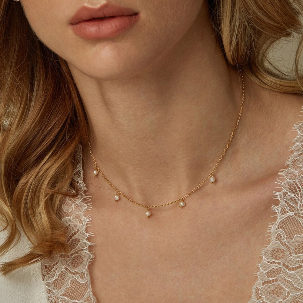 Pure Pearl Quintuple Kette