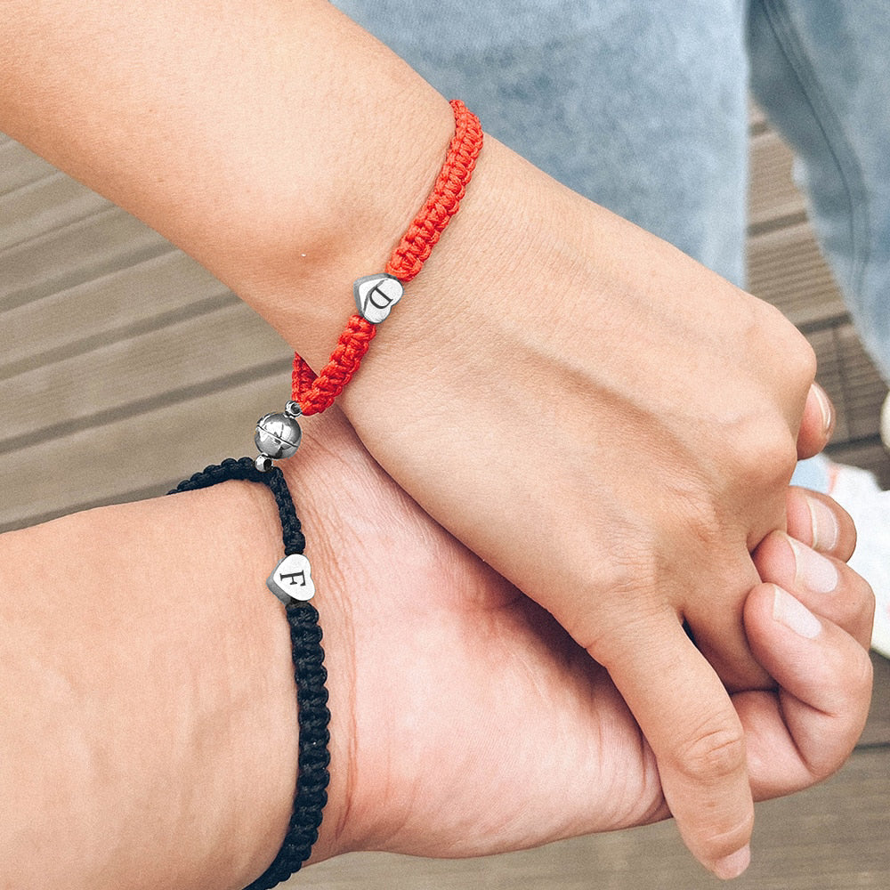 Partnerarmbänder Stoff mit Magneten