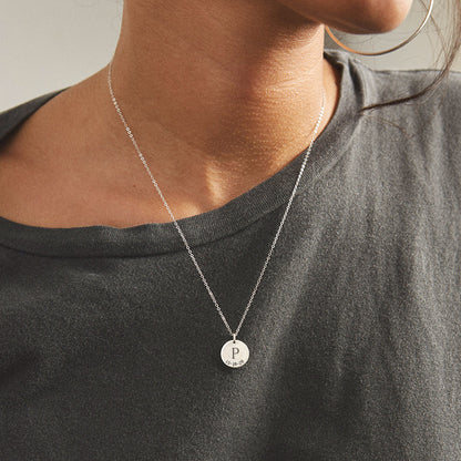 Plättchen Kette mit Initiale & Datum (Personalisiert)