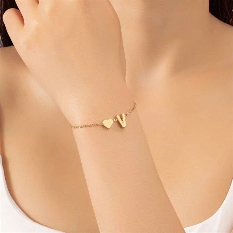 Herz Buchstaben Armband