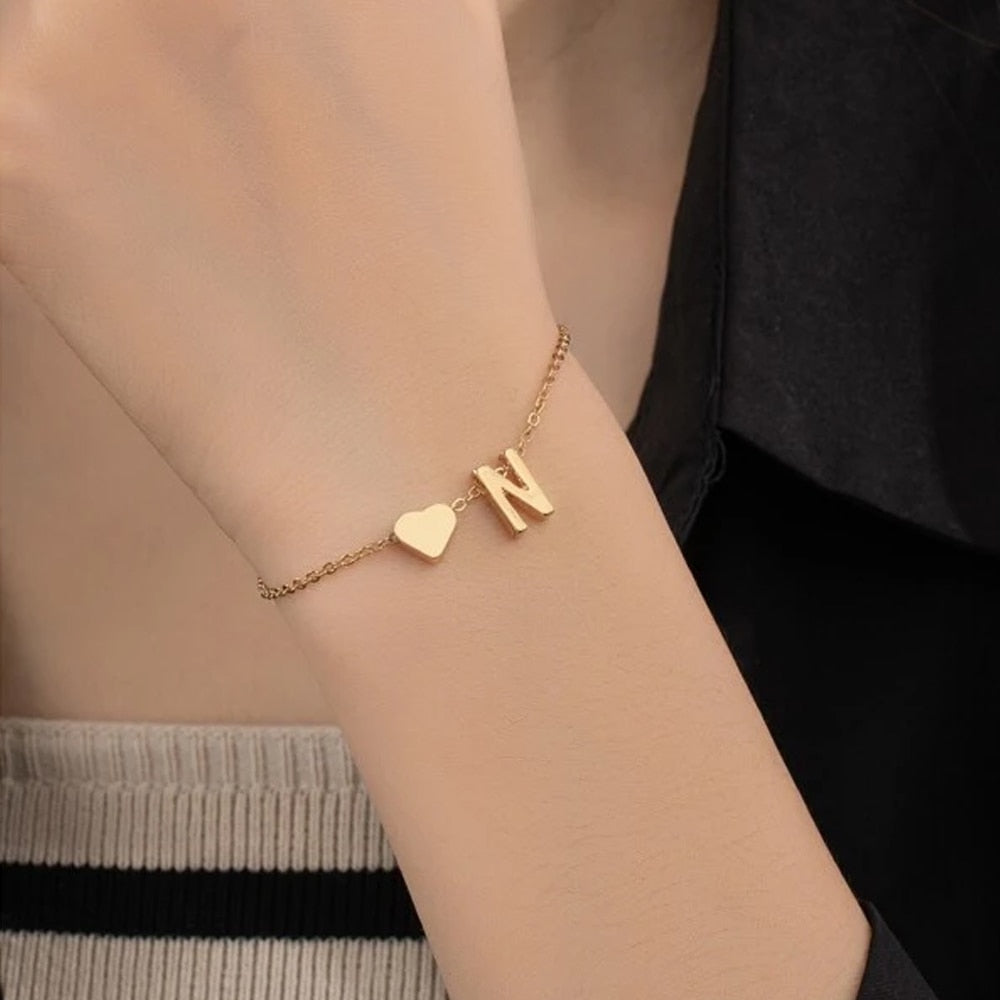 Herz Buchstaben Armband