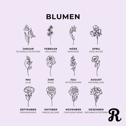 Blumen Namenskette (Personalisiert)