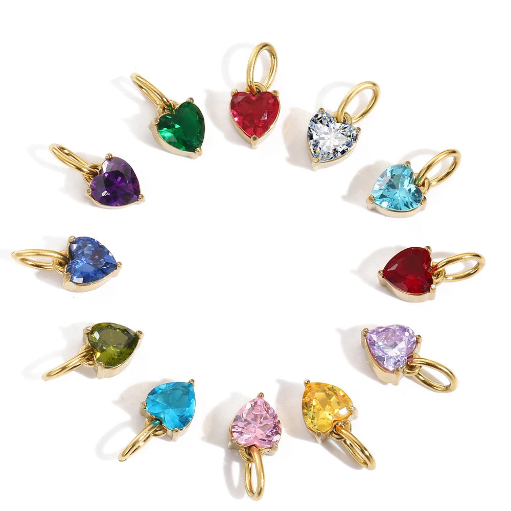 Birthstone Heart Charm