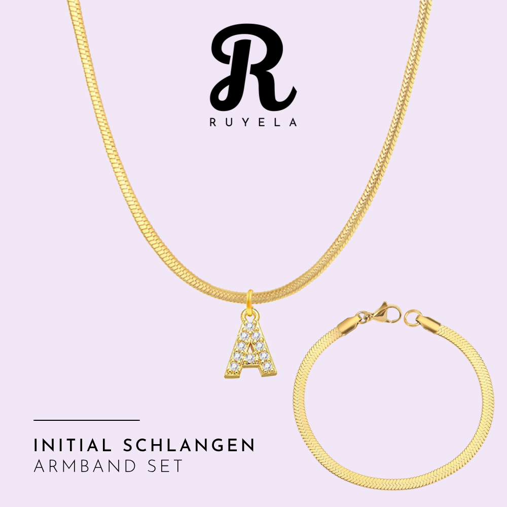 Initial Schlangen mit Armband Set