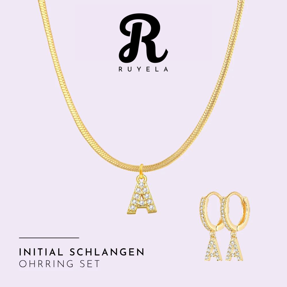 Initial Schlangen mit Ohringe Set
