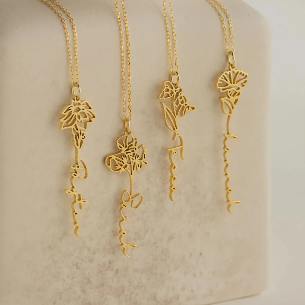 Blumen Namenskette (Personalisiert)