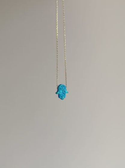 Fatimas Hand Blau Kette