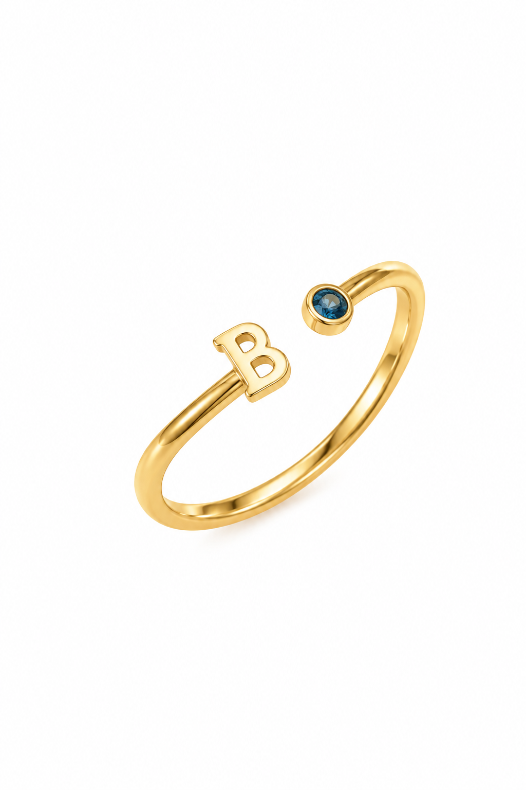 Buchstaben Geburtsstein Ring (Personalisiert)