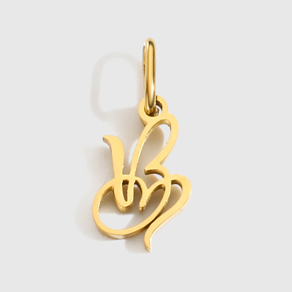 Heart letter charm