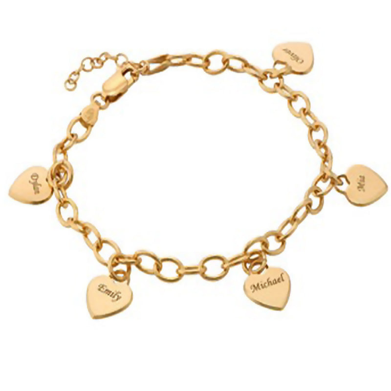 Heart Charms Bracelet (Personalized)